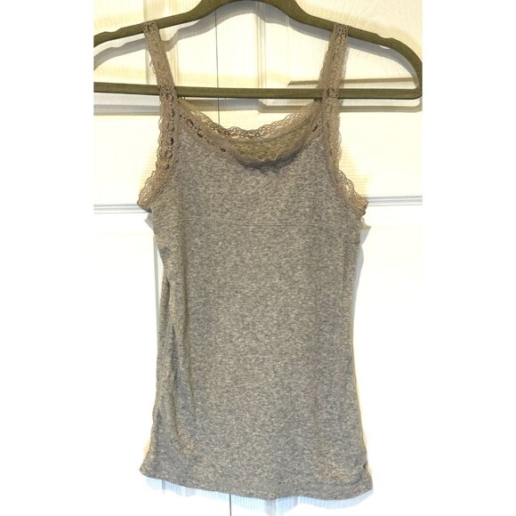 Vtg Y2K Cherokee Gray Cami Twilight Coquette Lace Trim Babydoll Tank Sz L/Girl - Picture 2 of 8